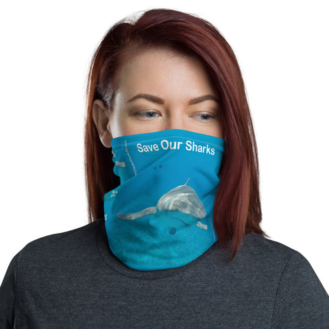 TheClearBlueLife- "Save Our Sharks" Neck Gaiter